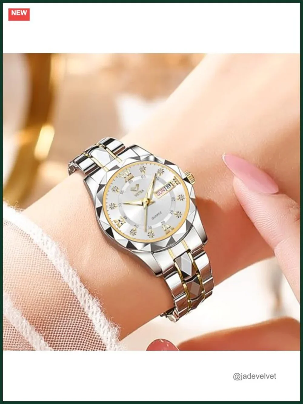 Women's Stainless Steel Dress Watch Waterproof Analog Bracelet